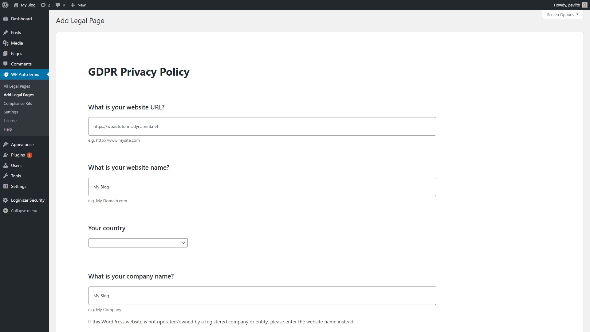 WP AutoTerms: Privacy Policy Generator: Create GDPR Policy
